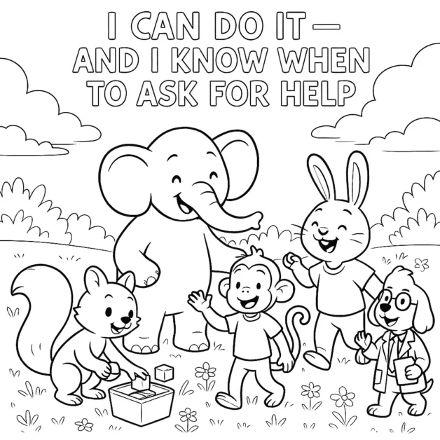 I Can Do It Children's Coloring Page