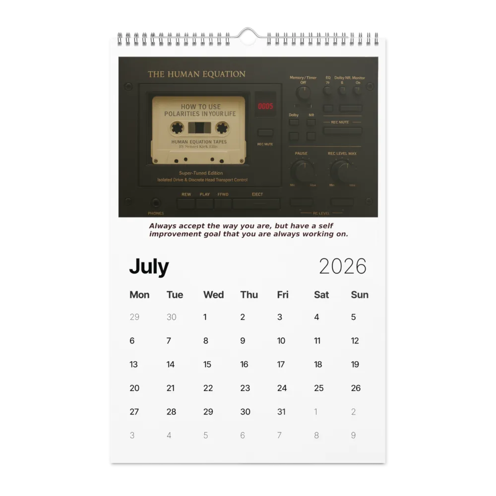 Human Equation Wall Calendar 2026 July